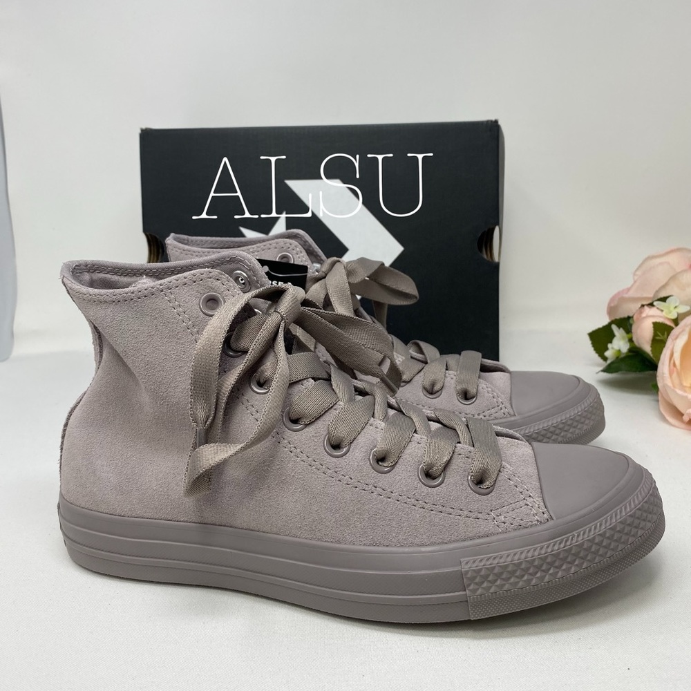 Converse Ctas Suede HI Mercury Grey W AUTHENTIC - Picture 2 of 8